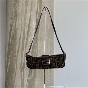 RARE 🔥 VINTAGE FENDI ZUCCA BELT SHOULDER BAGUETTE BAG